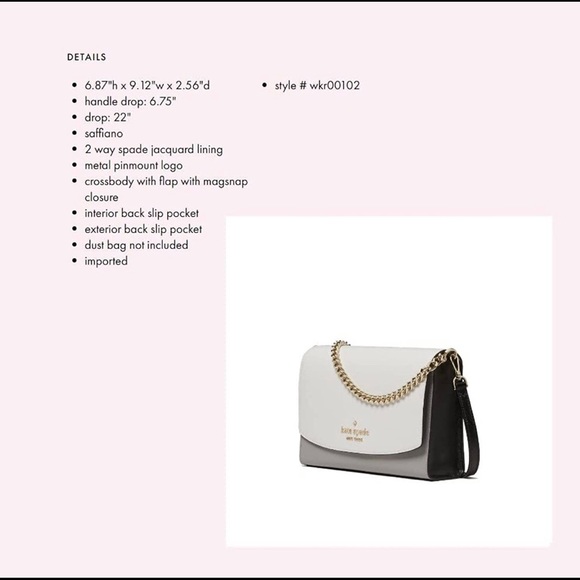 Kate Spade Carson convertible crossbody white - Picture 2 of 3